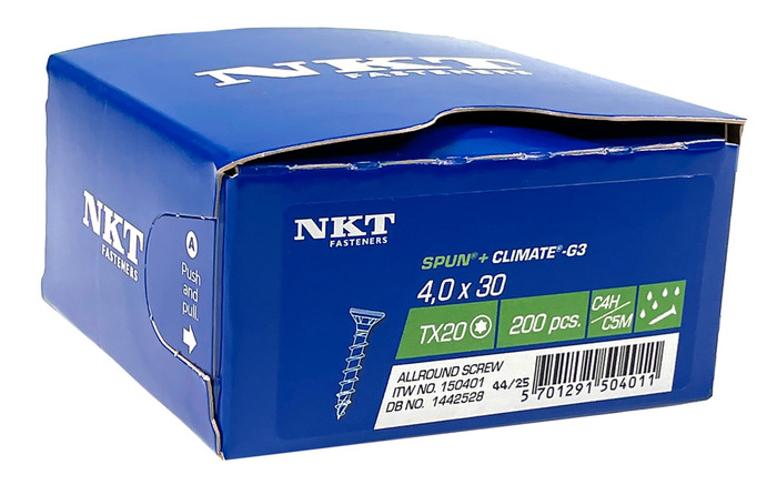 NKT Fasteners SPUN+ Climate skrue 4,0 x 30 mm 200 stk.